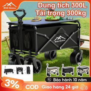 xe kéo hàng gấp gọn Bàn cắm trại gấp gọn, bàn cắm trại,  dung tích lớn 300L, chịu được trọng lượng 300 kg.