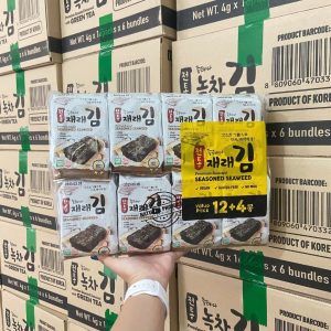[LỐC 16 GÓI] RONG BIỂN SẤY KHÔ TẨM GIA VỊ THƯỢNG HẠNG HÀN QUỐC - DREAM