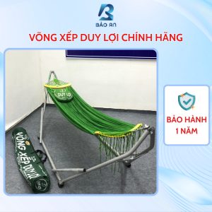 Võng xếp Bảo An cỡ lớn khung dầy, võng xếp sơn tĩnh điện người lớn gấp gọn cao cấp, bảo hành 1 năm
