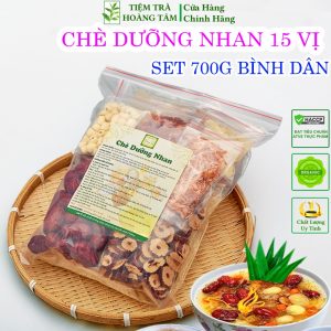 Chè dưỡng nhan 15 vị - Set 700 Gram bình dân, sản phẩm chính hãng Tiệm Trà Hoàng Tâm
