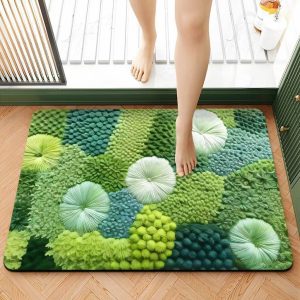 Thảm chùi chân lông cừu 3D , thảm lau chân lông xù chống trơn trượt kích thước 40x60, thảm lau chân