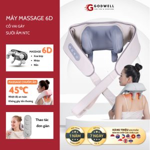 Máy Massage Cổ Vai Gáy 6D GODWELL 8 Đầu Massage 3D Chườm Ấm,Trị Liệu Cải Thiện Sức Khỏe Giảm Mệt Mỏi